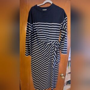 Madewell New Navy Wrap Maxi Dress